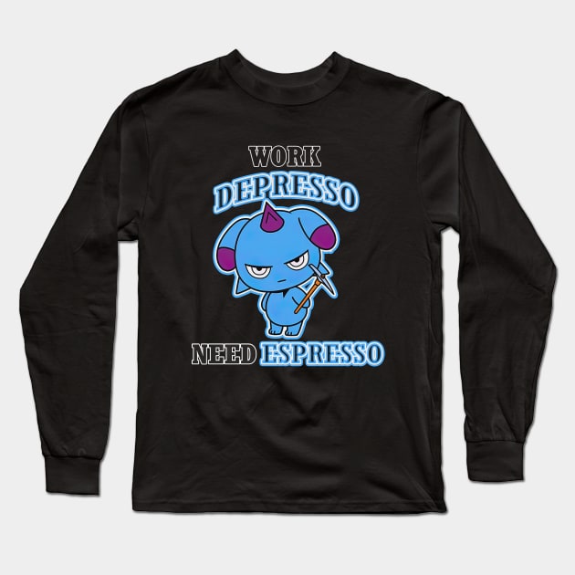 Work depresso need espresso Long Sleeve T-Shirt by Vhitostore